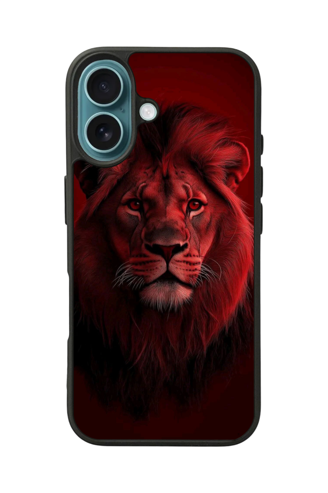 iPhone 16 Uyumlu Aslan Tasarımlı Glossy Premium Kılıf