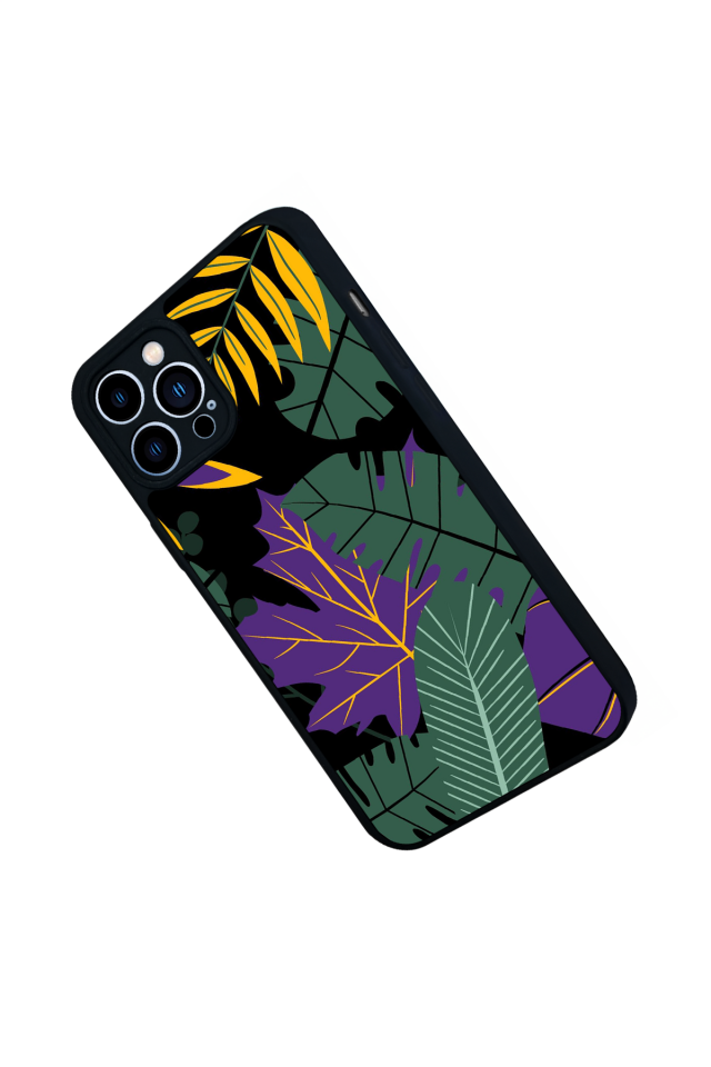 iPhone 12 Pro Max Uyumlu Botanik Tasarımlı Glossy Premium Kılıf