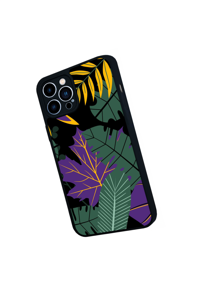 iPhone 12 Pro Max Uyumlu Botanik Tasarımlı Glossy Premium Kılıf
