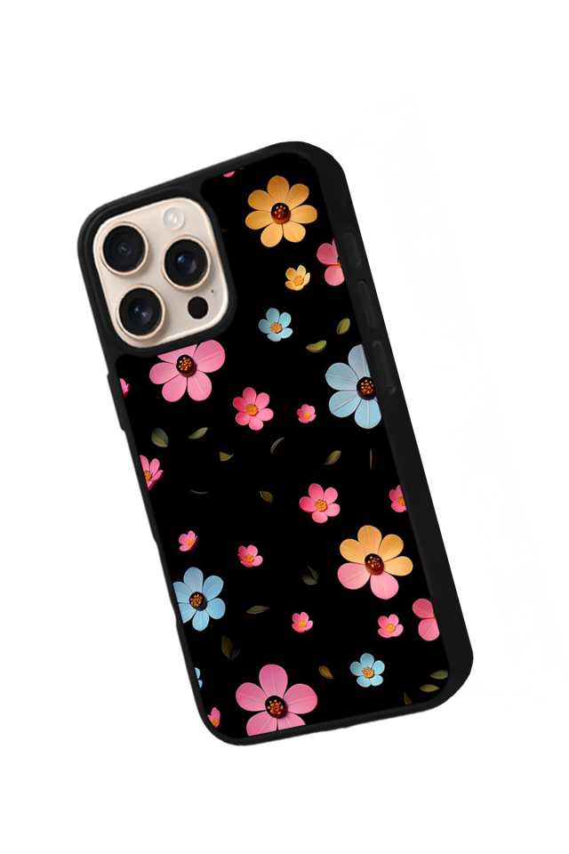 iPhone 14 Pro Uyumlu Cicek Tasarımlı Glossy Premium Kılıf