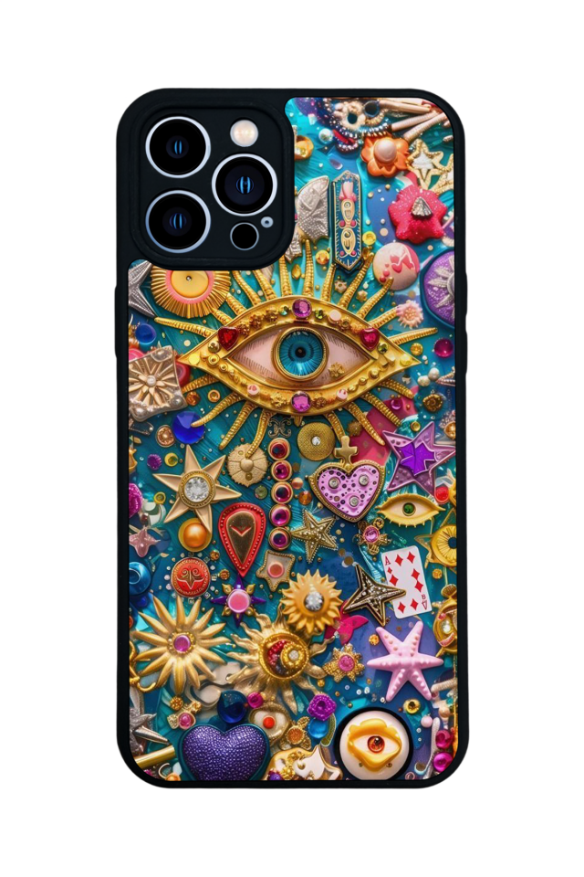 iPhone 13 Pro Max Uyumlu Göz Tasarımlı Glossy Premium Kılıf