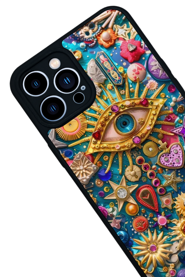 iPhone 13 Pro Max Uyumlu Göz Tasarımlı Glossy Premium Kılıf