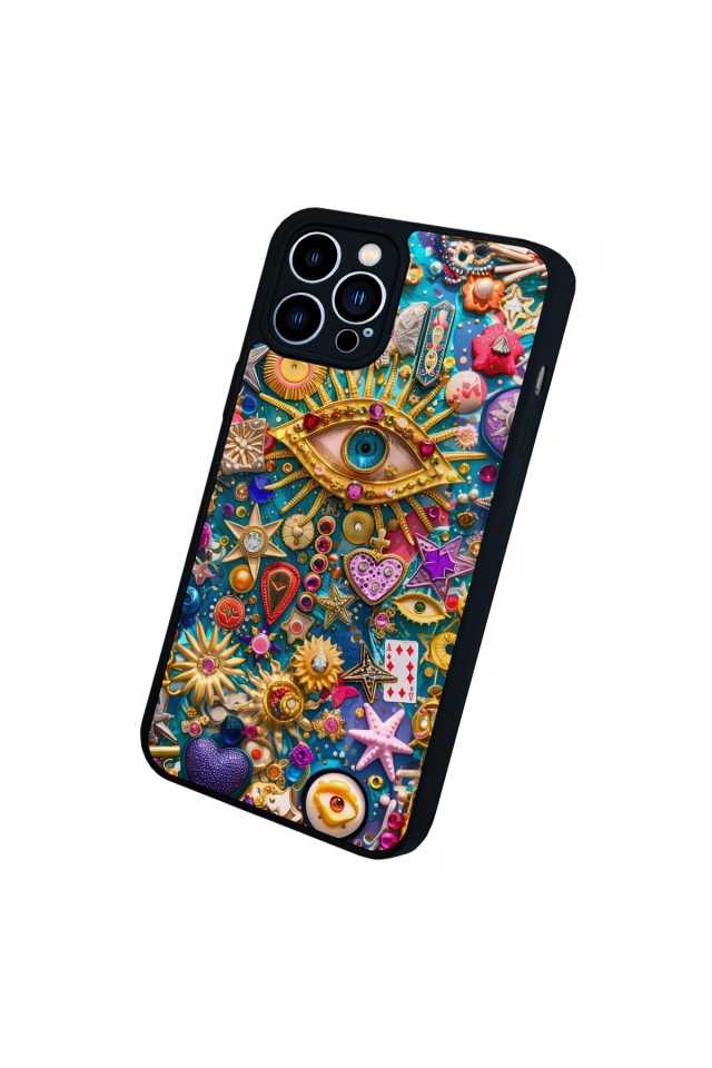 iPhone 13 Pro Max Uyumlu Göz Tasarımlı Glossy Premium Kılıf