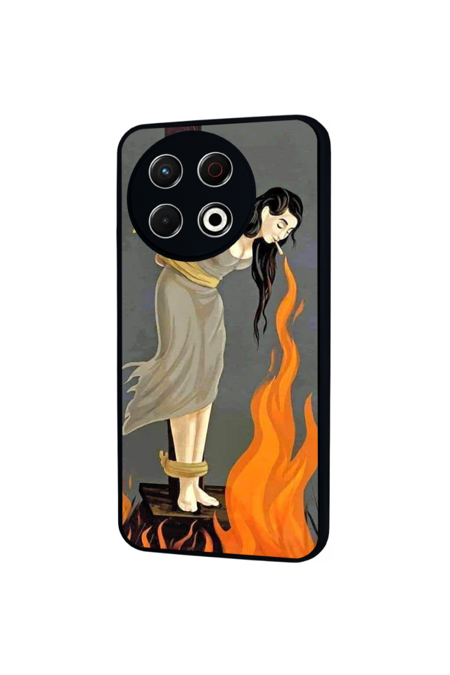 Tecno Spark 30 Pro Uyumlu Kalp Love Tasarımlı Glossy Premium Kılıf