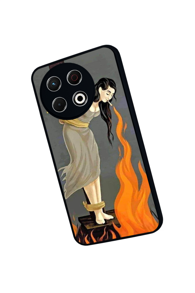 Tecno Spark 30 Pro Uyumlu Kalp Love Tasarımlı Glossy Premium Kılıf