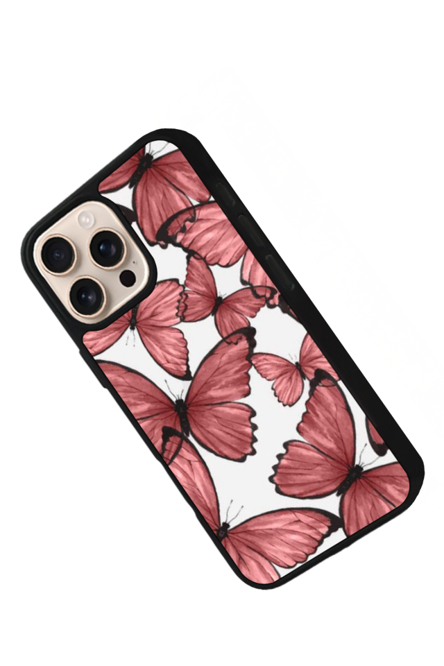 iPhone 15 Pro Uyumlu Kelebek Tasarımlı Glossy Premium Kılıf