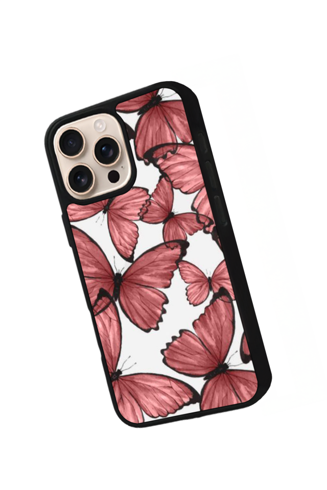 iPhone 15 Pro Uyumlu Kelebek Tasarımlı Glossy Premium Kılıf