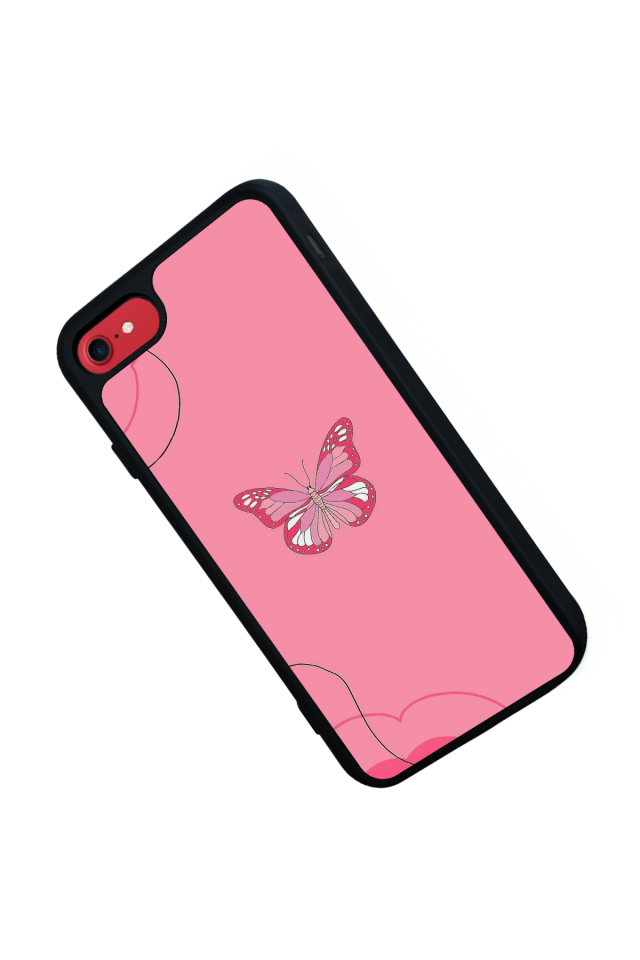 iPhone 8 Uyumlu Kelebek Tasarımlı Glossy Premium Kılıf