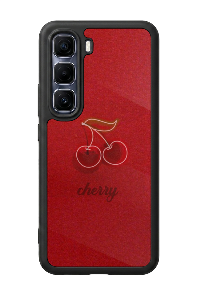 Infinix Hot 60 Pro Plus Uyumlu Kiraz Tasarımlı Glossy Premium Kılıf