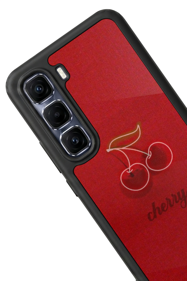 Infinix Hot 60 Pro Plus Uyumlu Kiraz Tasarımlı Glossy Premium Kılıf
