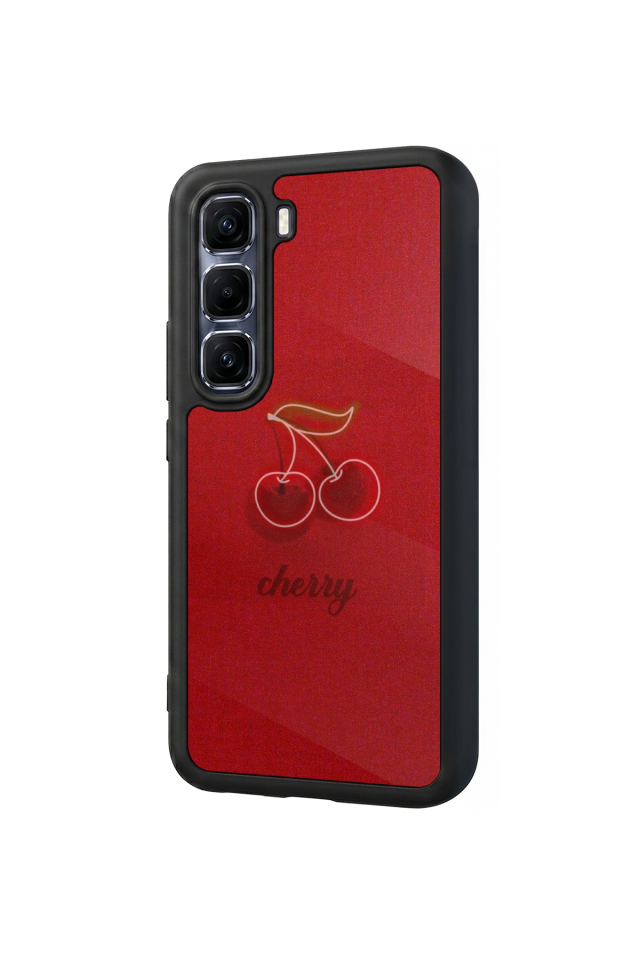 Infinix Hot 60 Pro Plus Uyumlu Kiraz Tasarımlı Glossy Premium Kılıf