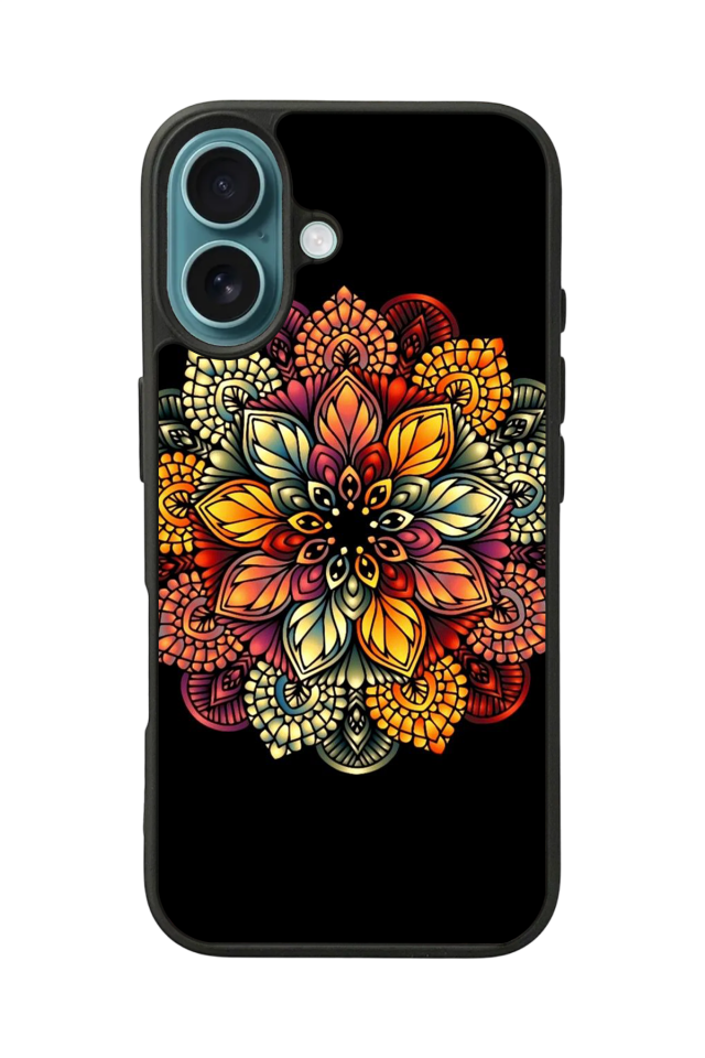 iPhone 16 Plus Uyumlu Mandala Tasarımlı Glossy Premium Kılıf