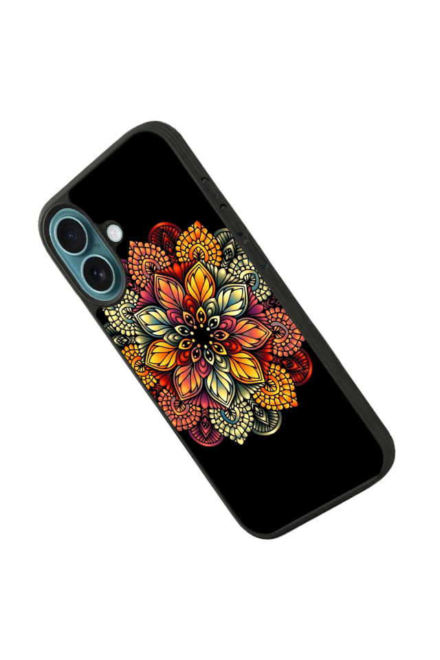 iPhone 16 Plus Uyumlu Mandala Tasarımlı Glossy Premium Kılıf