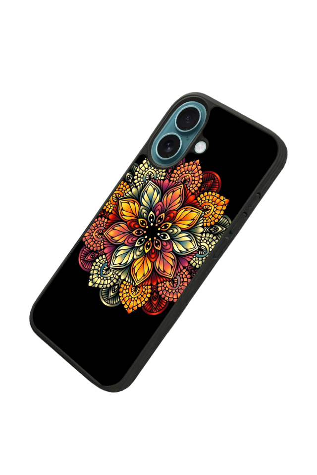 iPhone 16 Plus Uyumlu Mandala Tasarımlı Glossy Premium Kılıf