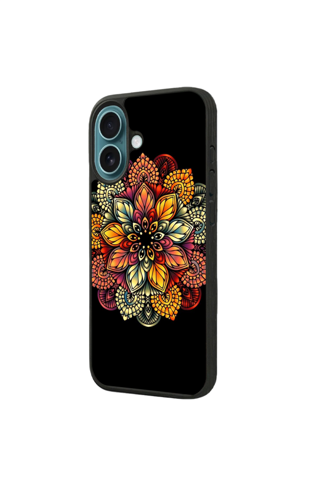 iPhone 16 Plus Uyumlu Mandala Tasarımlı Glossy Premium Kılıf