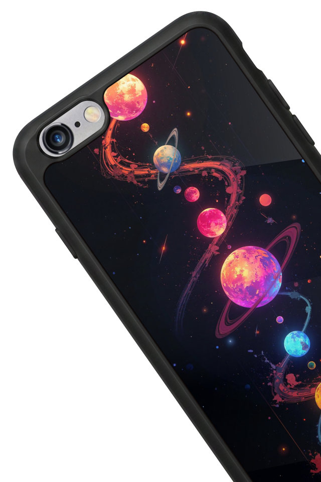 iPhone 6s Plus Uyumlu Uzay Tasarımlı Glossy Premium Kılıf
