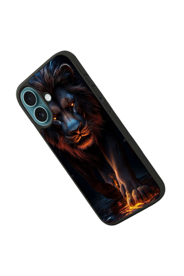 iPhone 16 Uyumlu Aslan Tasarımlı Glossy Premium Kılıf