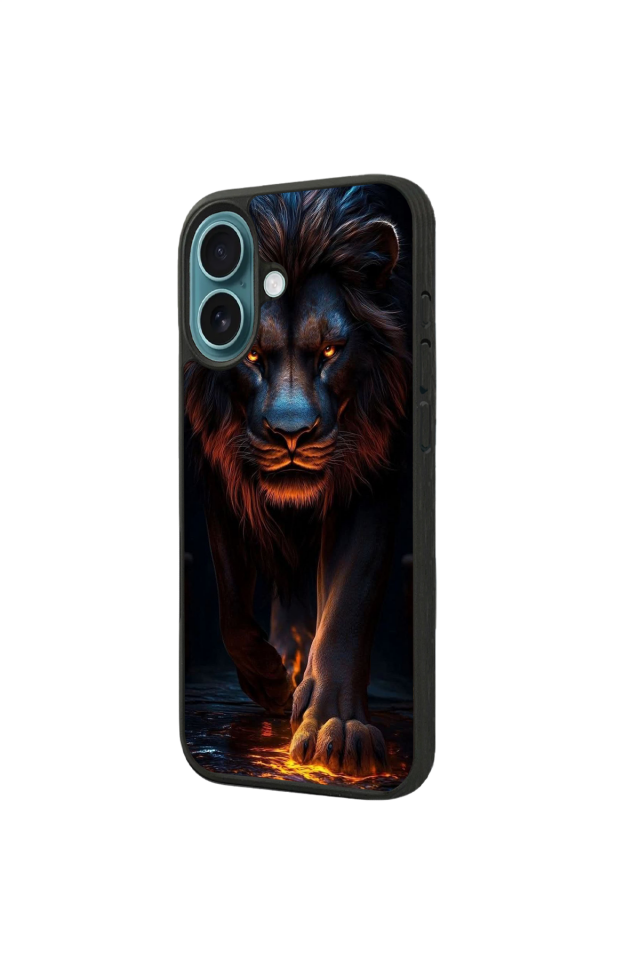 iPhone 16 Uyumlu Aslan Tasarımlı Glossy Premium Kılıf
