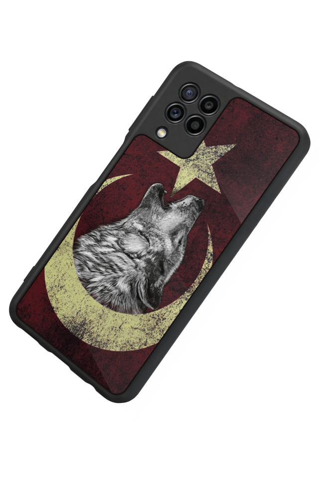 Samsung Galaxy M22 Uyumlu Bozkurt Tasarımlı Glossy Premium Kılıf