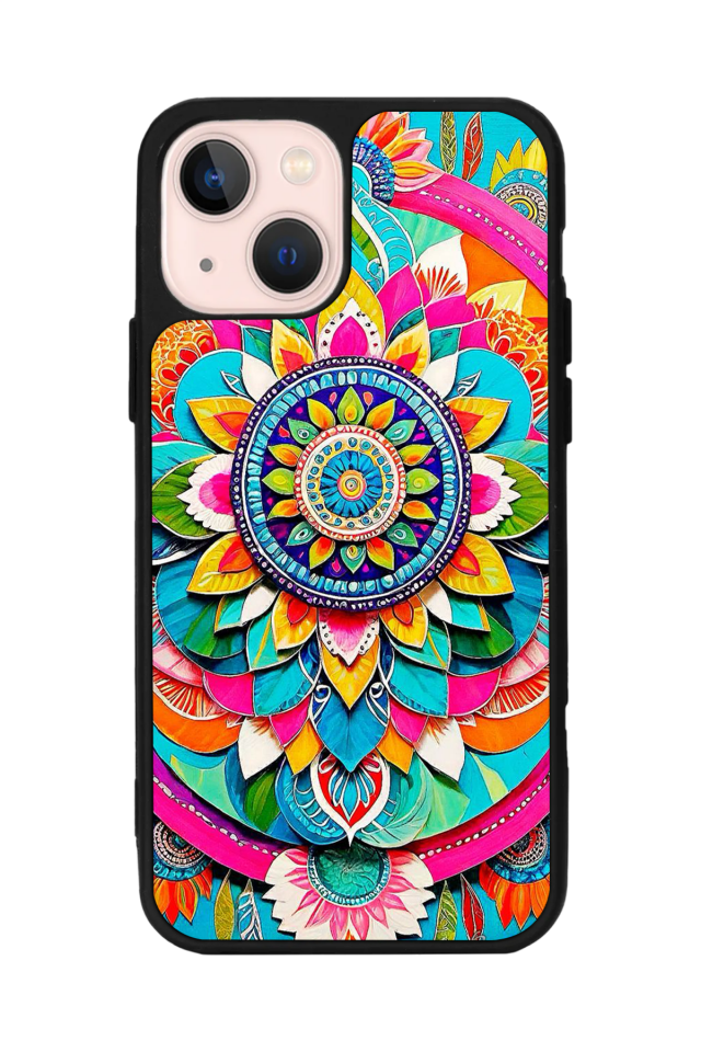 iPhone 15 Uyumlu Mandala Tasarımlı Glossy Premium Kılıf