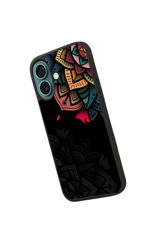 iPhone 16 Plus Uyumlu Mandala Tasarımlı Glossy Premium Kılıf