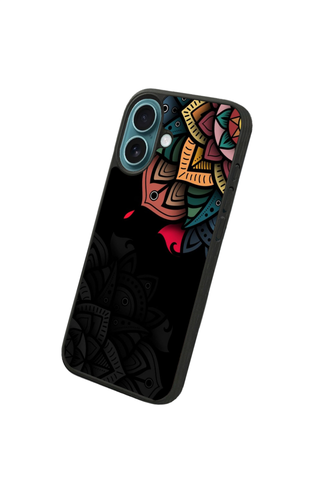 iPhone 16 Plus Uyumlu Mandala Tasarımlı Glossy Premium Kılıf