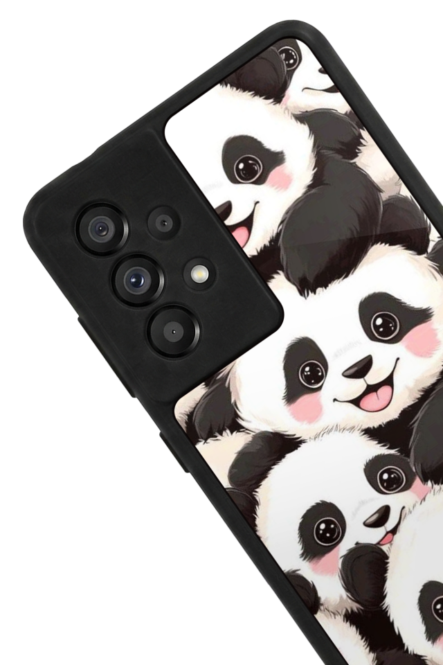 Samsung Galaxy A73 Uyumlu Panda Tasarımlı Glossy Premium Kılıf