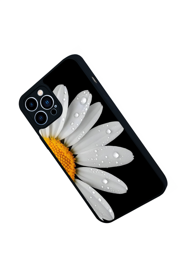 iPhone 12 Pro Max Uyumlu Papatya Tasarımlı Glossy Premium Kılıf