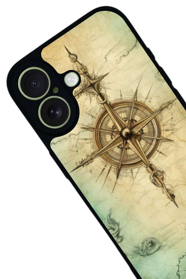 iPhone 17 Uyumlu Pusula Tasarımlı Glossy Premium Kılıf