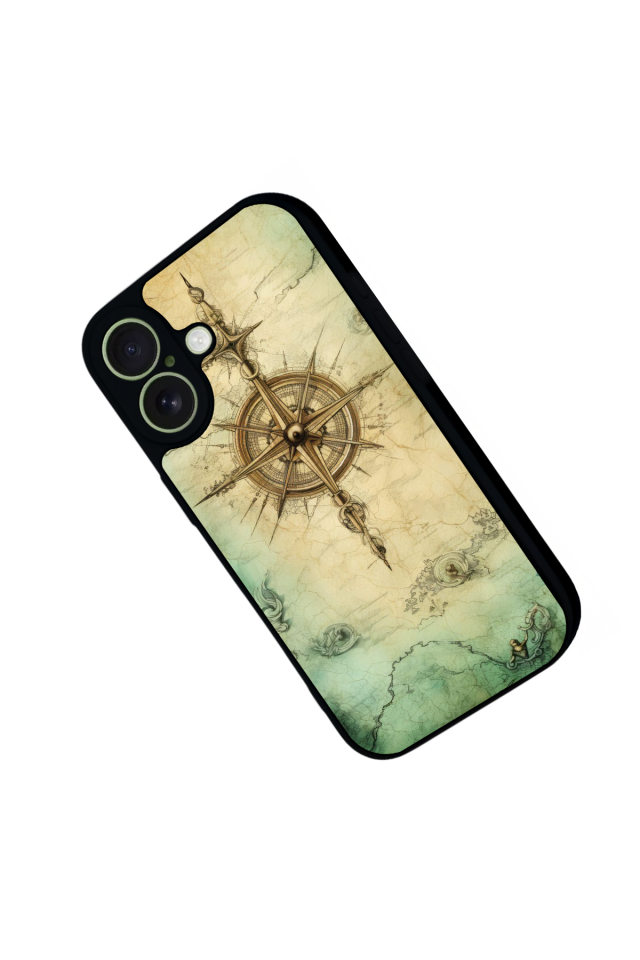 iPhone 17 Uyumlu Pusula Tasarımlı Glossy Premium Kılıf