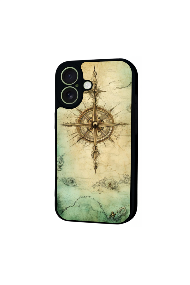 iPhone 17 Uyumlu Pusula Tasarımlı Glossy Premium Kılıf