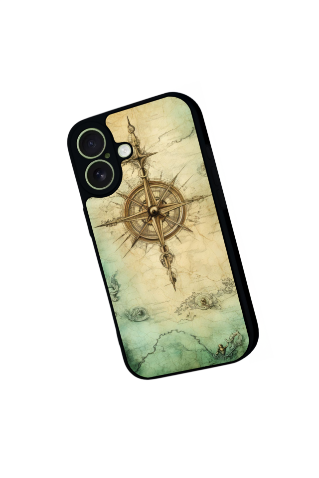 iPhone 17 Uyumlu Pusula Tasarımlı Glossy Premium Kılıf