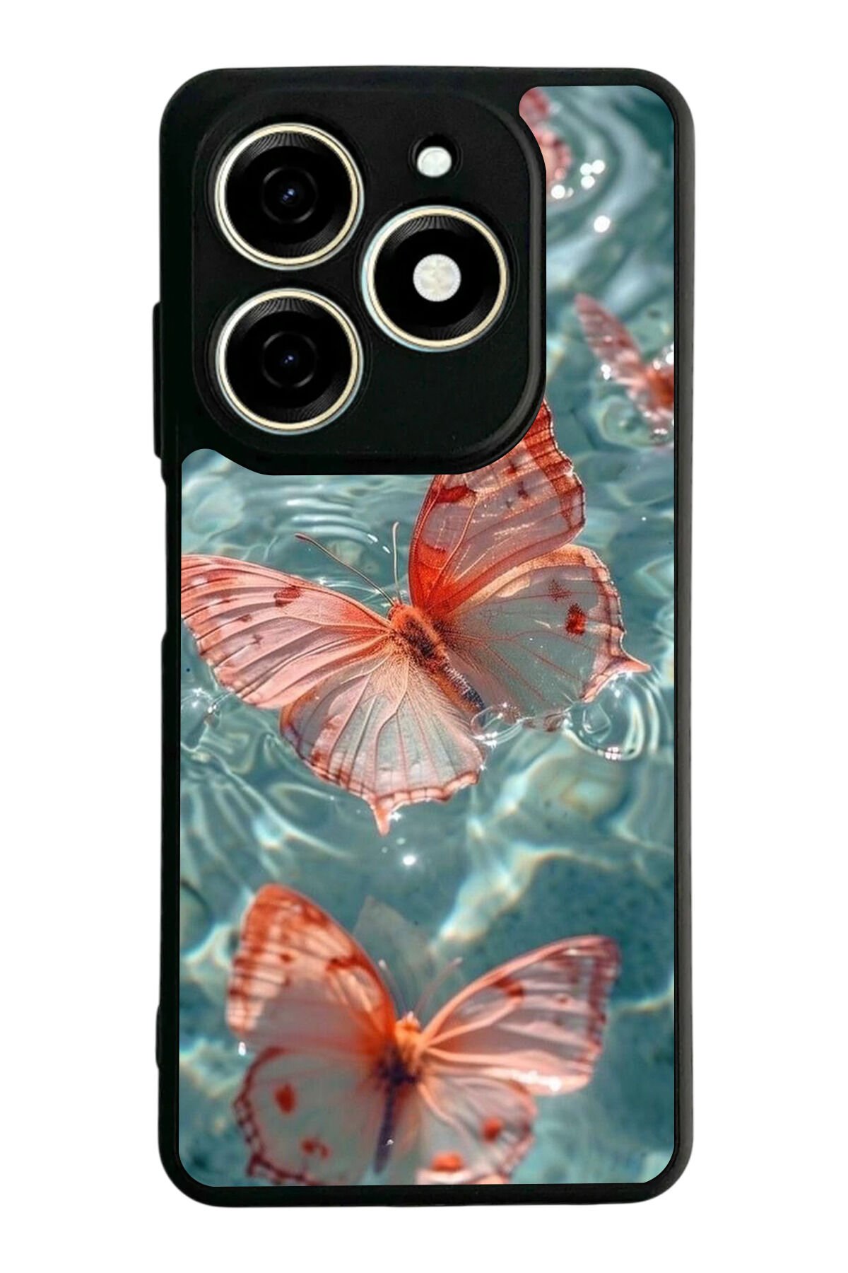 Tecno Spark 20/20C Uyumlu Kelebek Tasarımlı Glossy Premium Kılıf