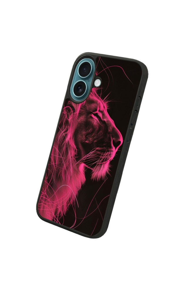 iPhone 16 Uyumlu Aslan Tasarımlı Glossy Premium Kılıf