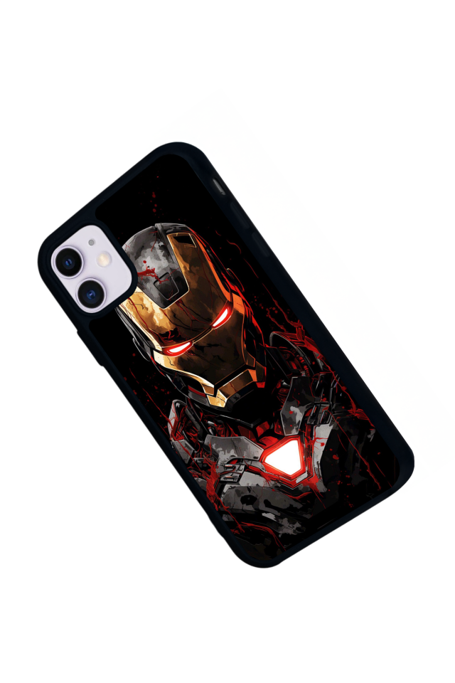 iPhone 11 Uyumlu  Iron Man ( Demir Adam ) Tasarımlı Glossy Premium Kılıf
