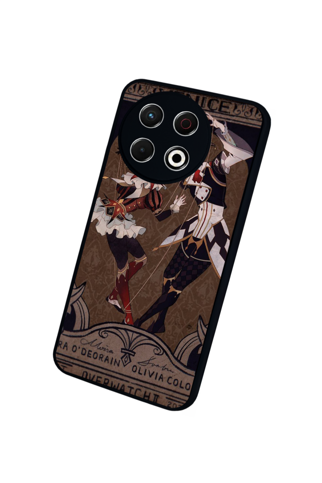 Tecno Spark 30 Pro Uyumlu  Kalp Love Tasarımlı Glossy Premium Kılıf