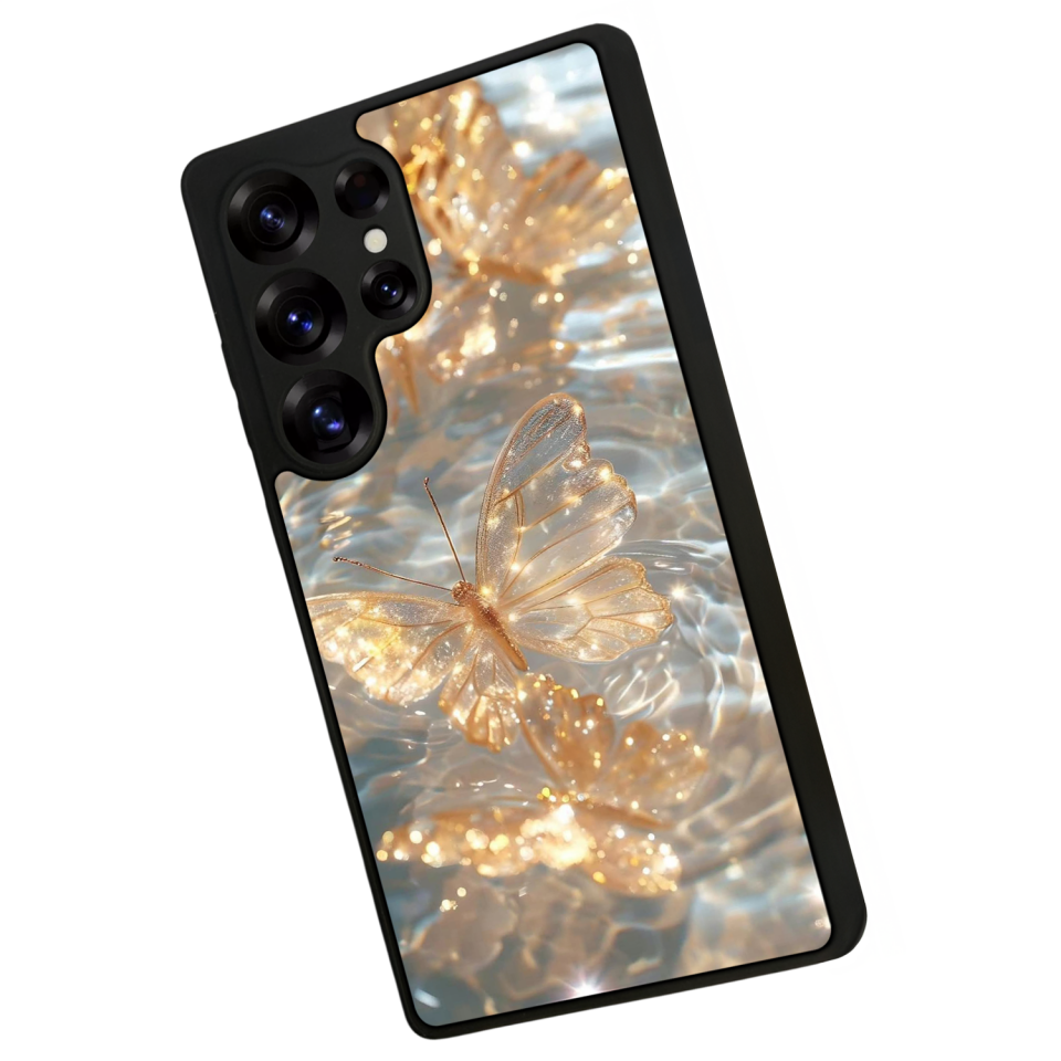 Samsung Galaxy S25 Ultra Uyumlu Kelebek Tasarımlı Glossy Premium Kılıf