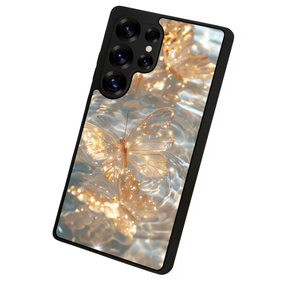 Samsung Galaxy S25 Ultra Uyumlu Kelebek Tasarımlı Glossy Premium Kılıf