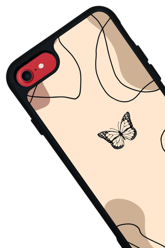 iPhone 8 Uyumlu Kelebek Tasarımlı Glossy Premium Kılıf
