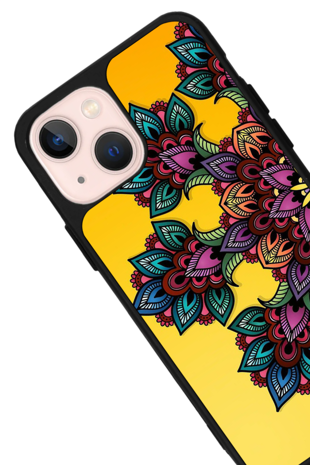 iPhone 15 Uyumlu Mandala Tasarımlı Glossy Premium Kılıf
