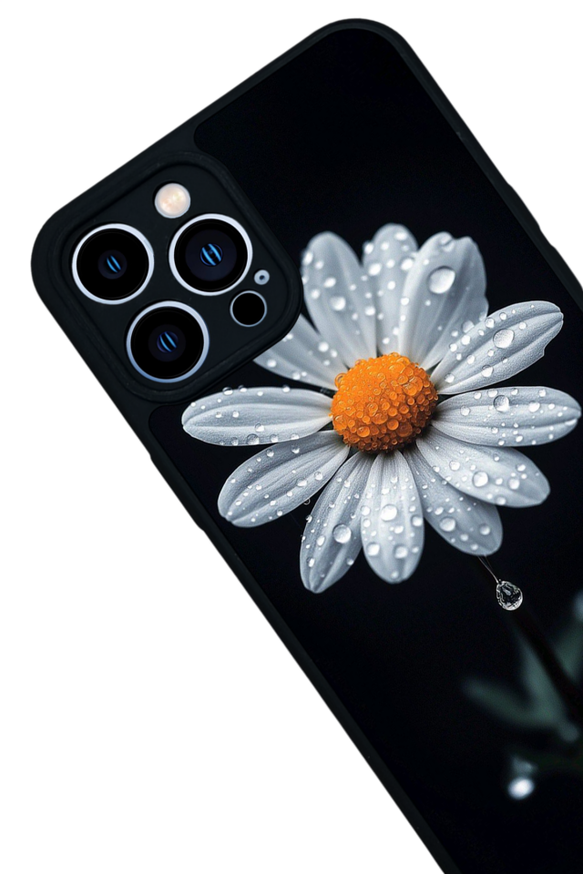 iPhone 12 Pro Max Uyumlu Papatya Tasarımlı Glossy Premium Kılıf