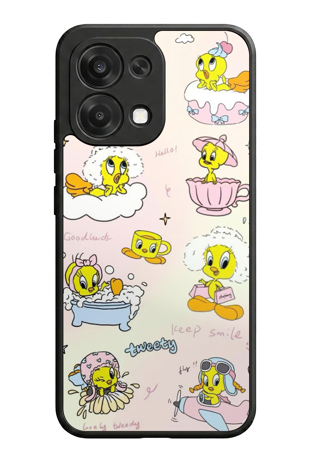 Oppo A6 Pro Uyumlu Tweety Tasarımlı Glossy Premium Kılıf