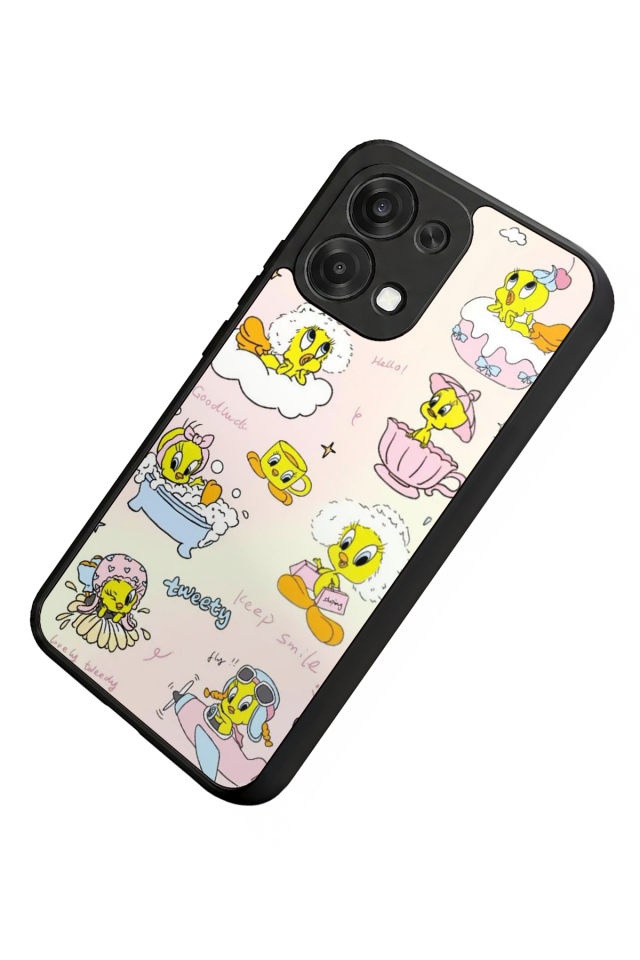 Oppo A6 Pro Uyumlu Tweety Tasarımlı Glossy Premium Kılıf