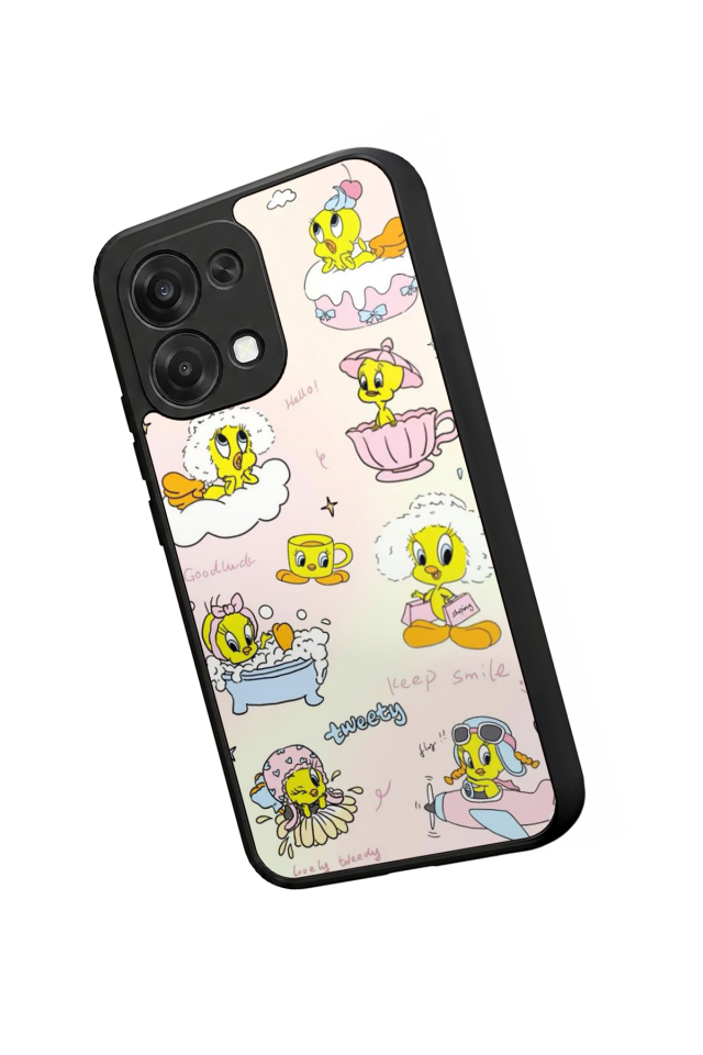 Oppo A6 Pro Uyumlu Tweety Tasarımlı Glossy Premium Kılıf