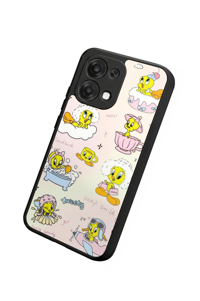 Oppo A6 Pro Uyumlu Tweety Tasarımlı Glossy Premium Kılıf