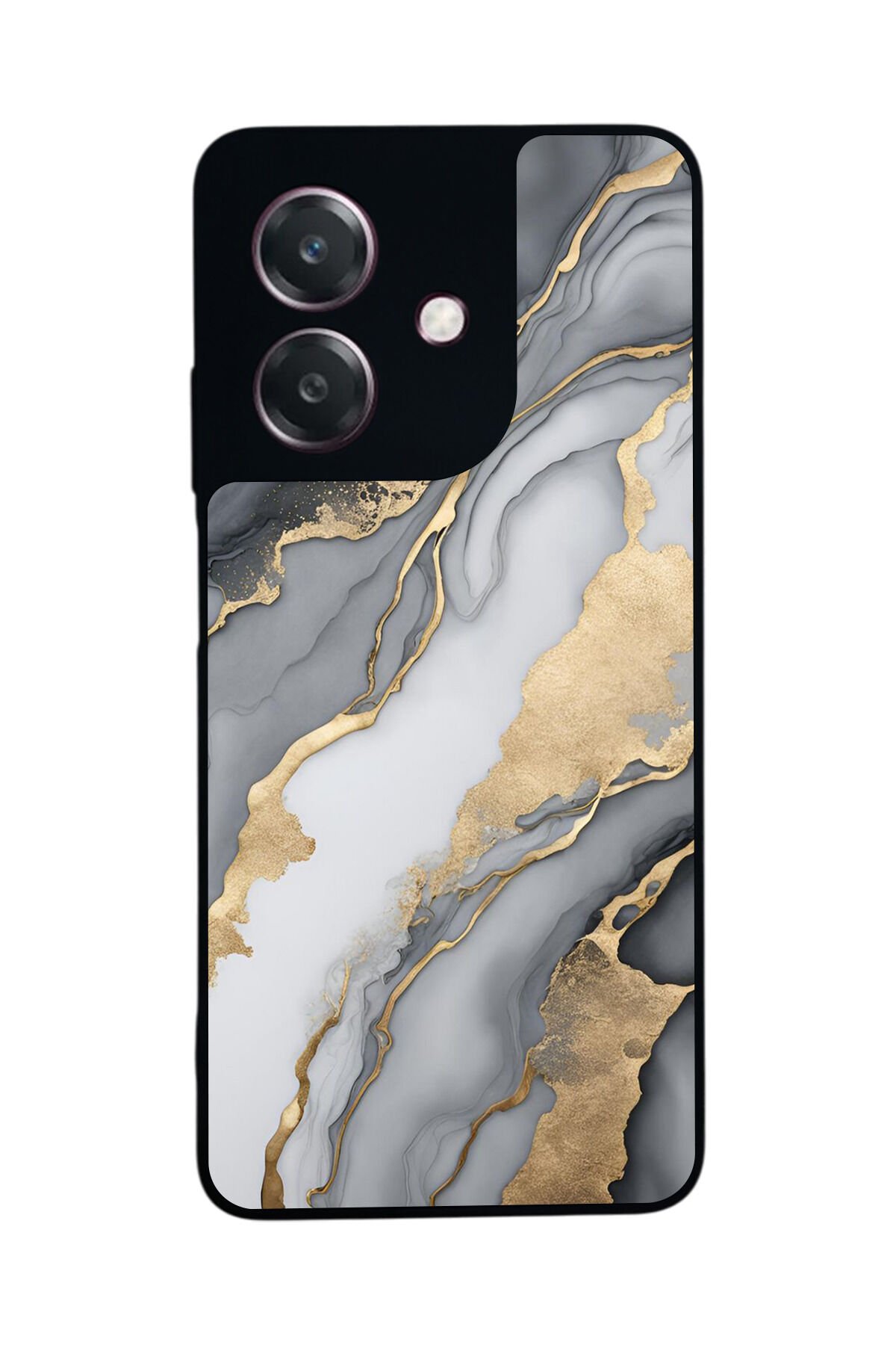 Oppo A3 5G Uyumlu Mermer Marble Tasarımlı Glossy Premium Kılıf