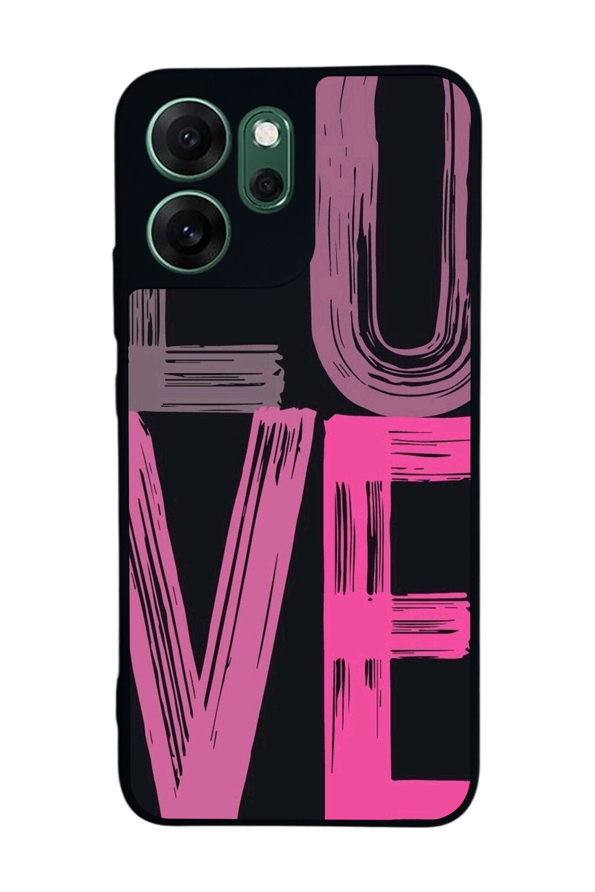 Oppo Reno 14F Uyumlu Love Tasarımlı Glossy Premium Kılıf