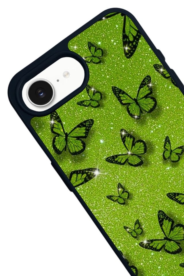 iPhone 16E Uyumlu Kelebek Tasarımlı Glossy Premium Kılıf