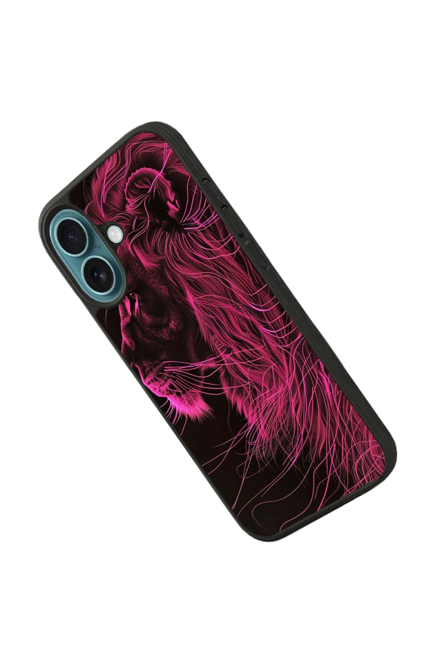 iPhone 16 Uyumlu Aslan Tasarımlı Glossy Premium Kılıf