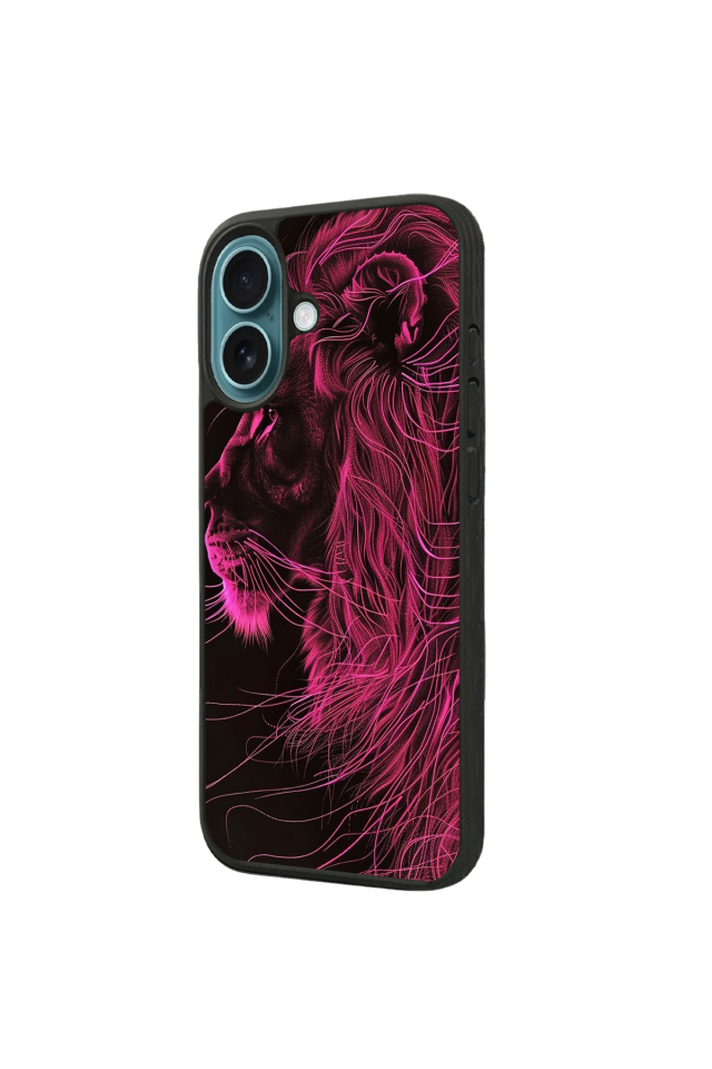 iPhone 16 Uyumlu Aslan Tasarımlı Glossy Premium Kılıf